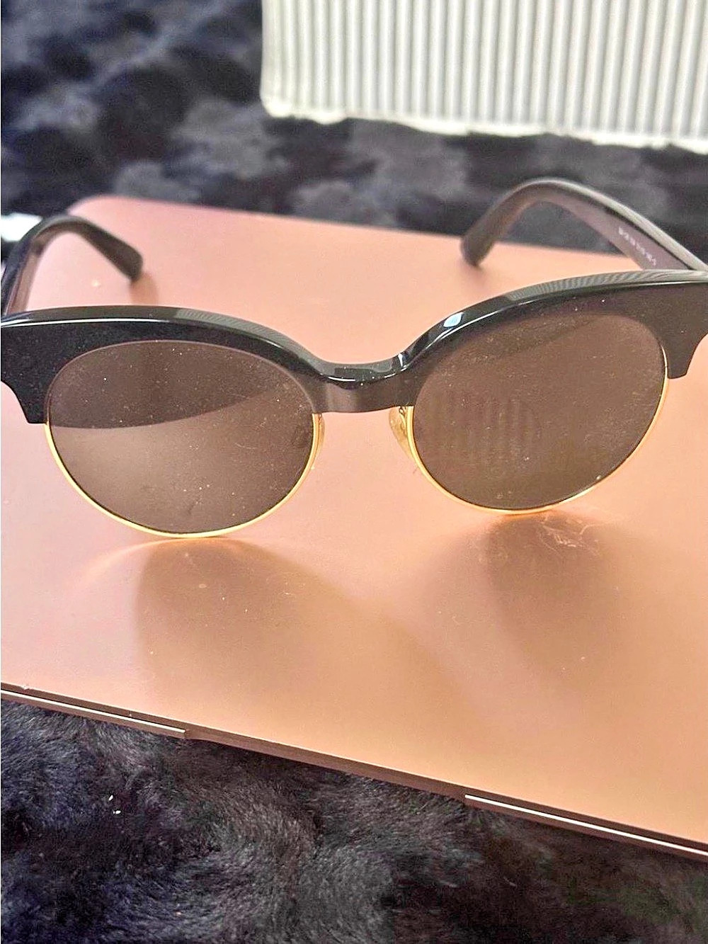 Balenciaga BA 128 Black & Gold Sunglasses